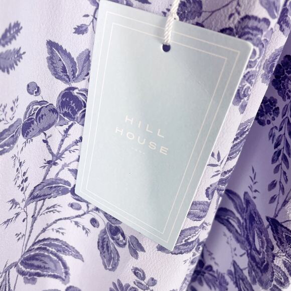 Hill House Simone Dress Maxi Lilac Purple Floral Open Back Side Slit Sz‎ XS - Picture 12 of 16